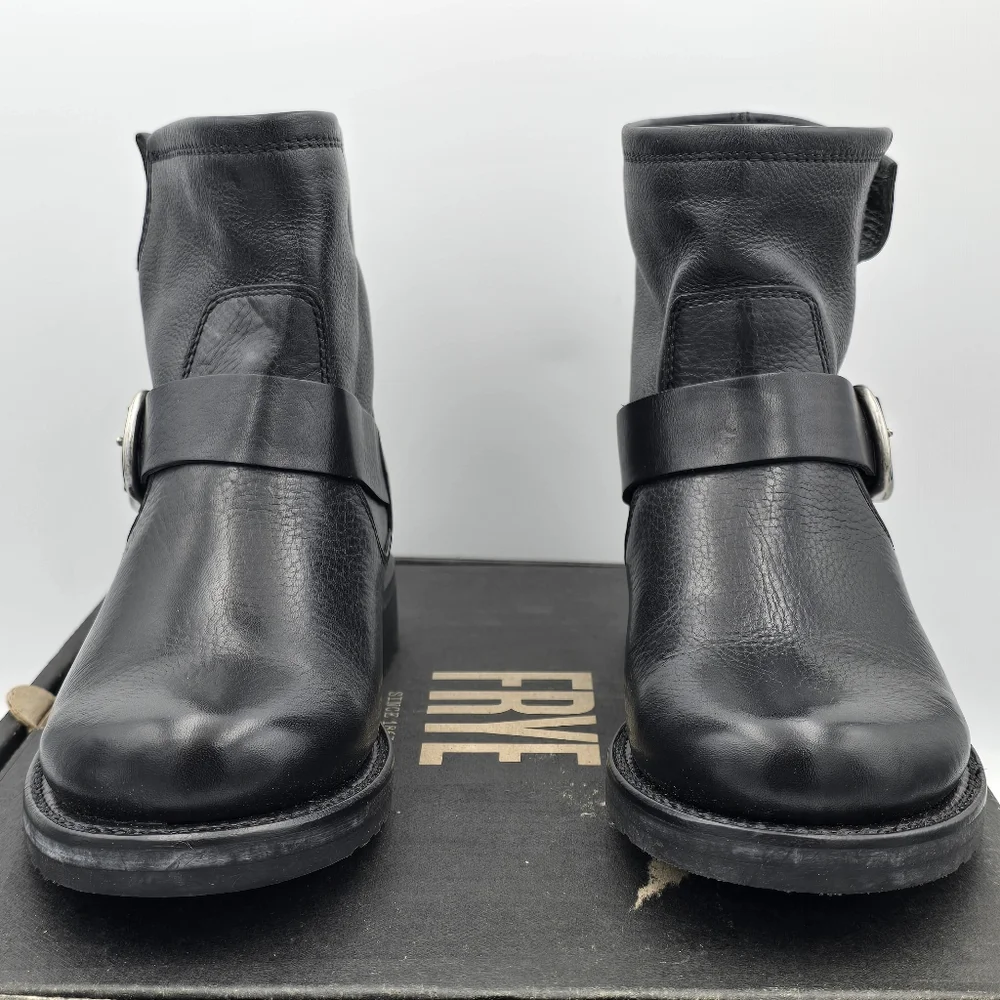NIB Frye Veronica Flex Botties, Leather Moto Anlke Boots, Black, Women's 6 - Picture 3 of 16